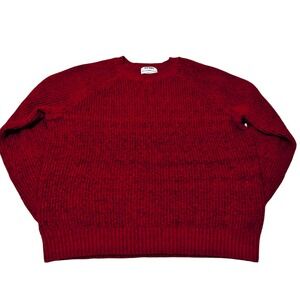 Old Navy Red Black Speckled Flecked Knit Christmas Sweater Medium Tall